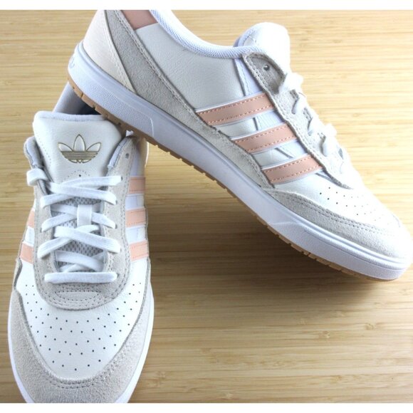 Adidas Men's Tyshawn II Shoes Wonder White Powder Coral Sizes NIB JQ1133 - Picture 4 of 7